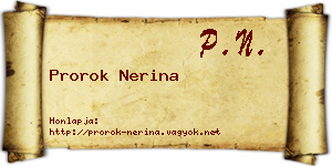 Prorok Nerina névjegykártya